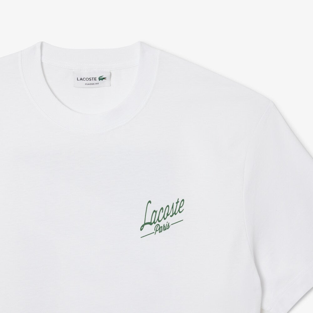 LACOSTE CLASSIC FIT PRINTED TEE - WHITE