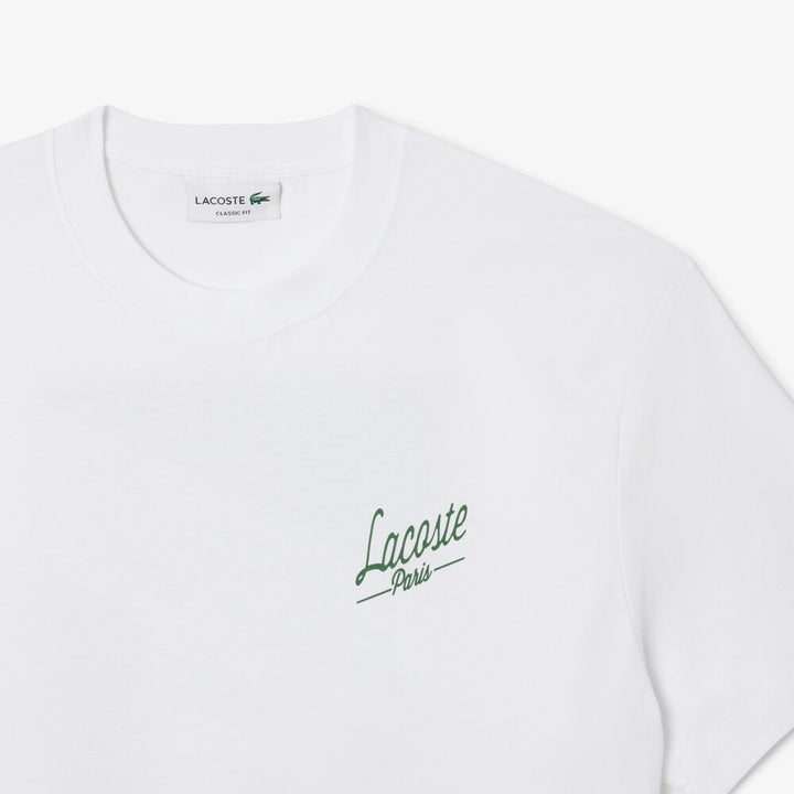 LACOSTE CLASSIC FIT PRINTED TEE - WHITE