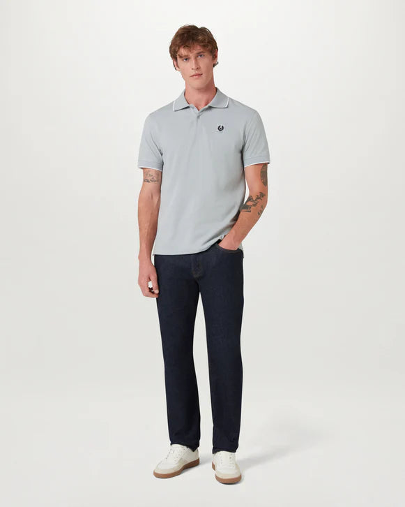 BELSTAFF TIPPED POLO - QUARRY BLUE
