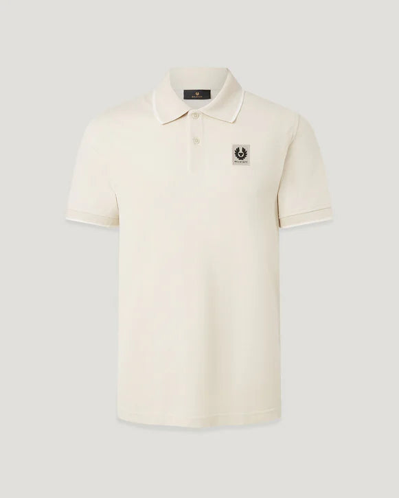 BELSTAFF TIPPED POLO - SILVER BIRCH