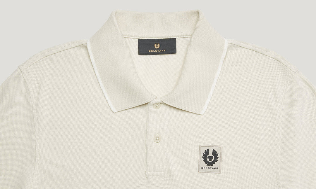 BELSTAFF TIPPED POLO - SILVER BIRCH