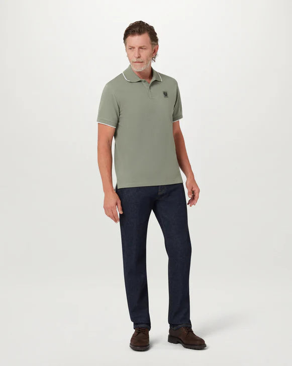 BELSTAFF TIPPED POLO - SAGE GREEN