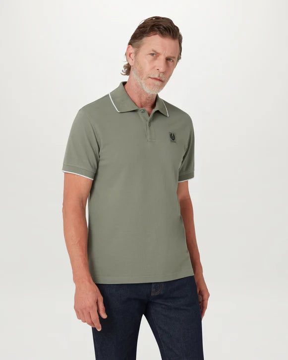 BELSTAFF TIPPED POLO - SAGE GREEN