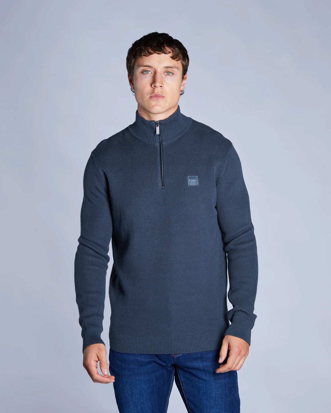 DIESEL TWAIN HALF ZIP PETROL BLUE – T W Menswear