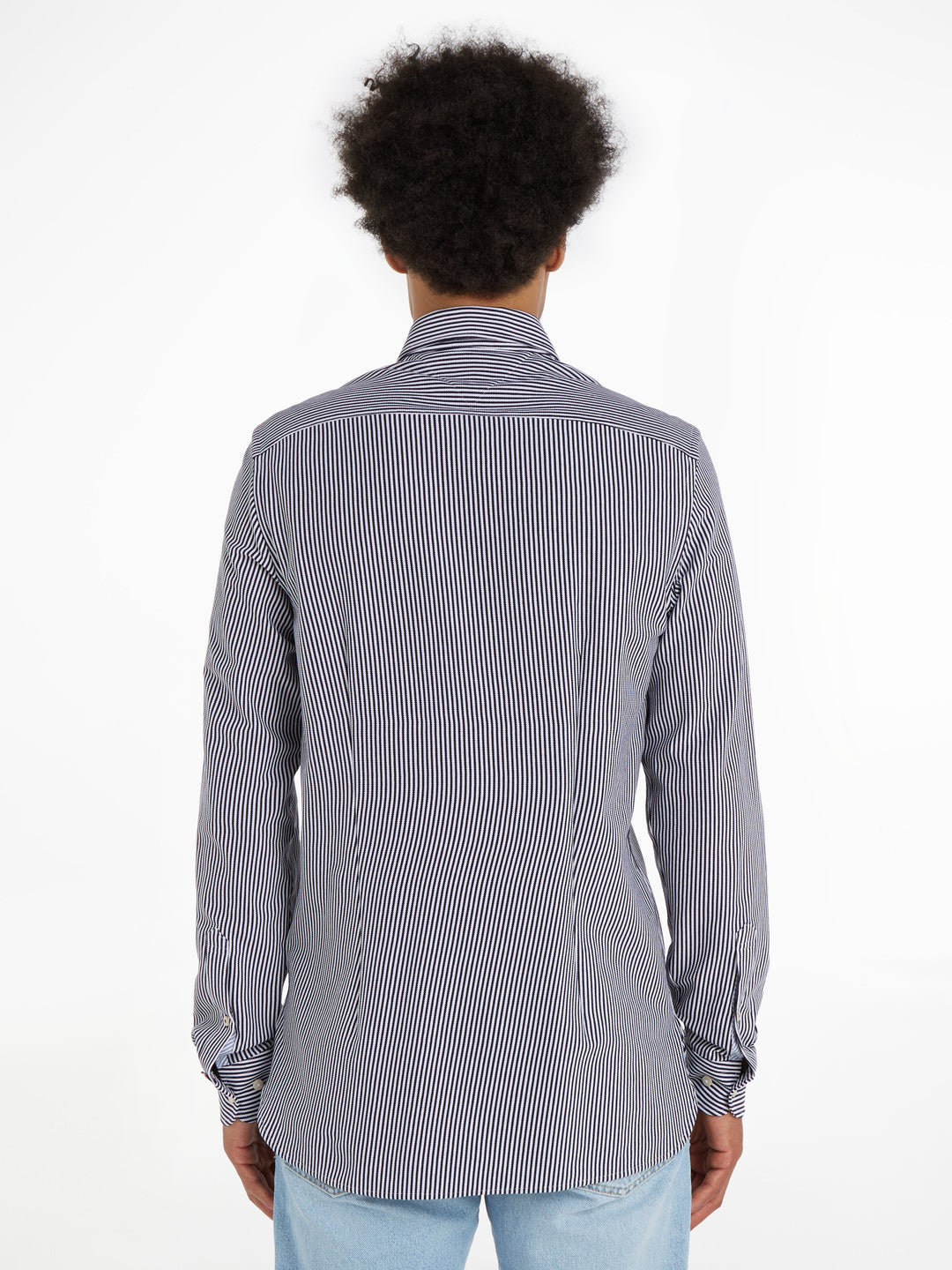 TH 1985 KNIT STRIPE SF SHIRT - NAVY/WHITE