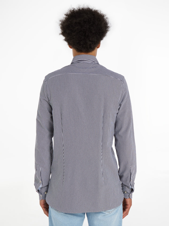 TH 1985 KNIT STRIPE SF SHIRT - NAVY/WHITE