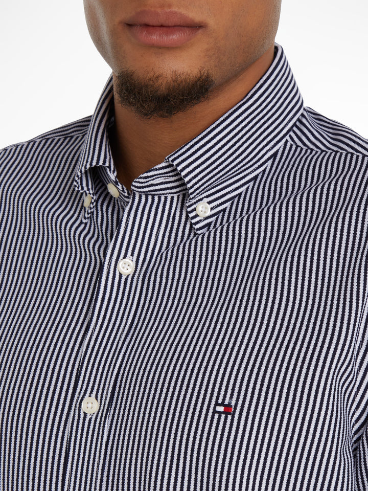 TH 1985 KNIT STRIPE SF SHIRT - NAVY/WHITE