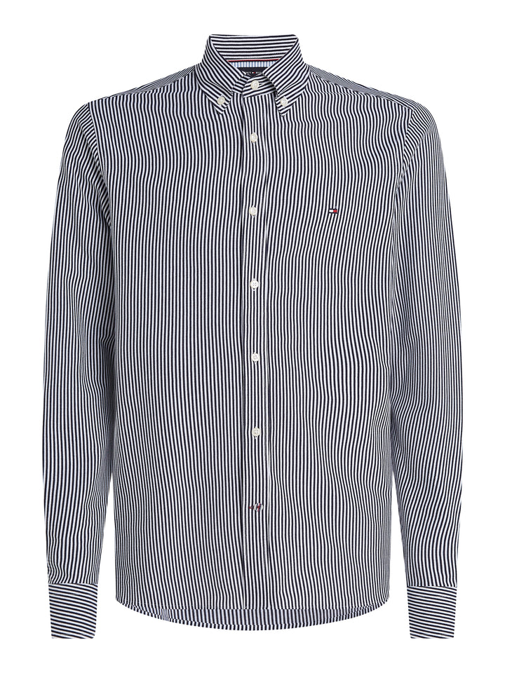 TH 1985 KNIT STRIPE SF SHIRT - NAVY/WHITE
