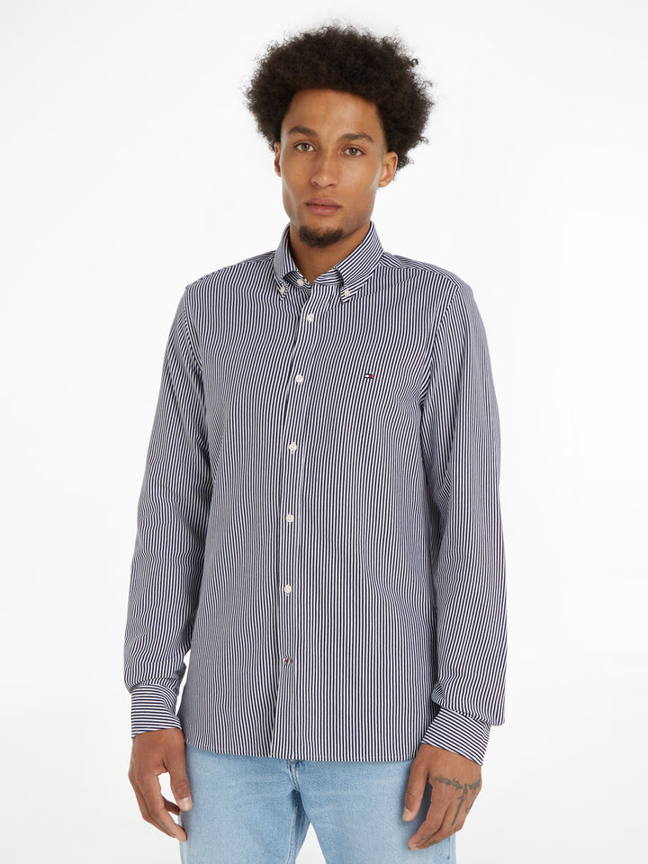 TH 1985 KNIT STRIPE SF SHIRT - NAVY/WHITE