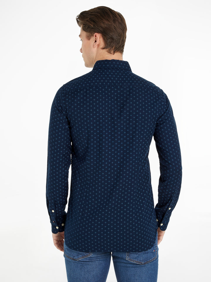 TH FLEX BRUSHED TWILL PRT SF SHIRT
