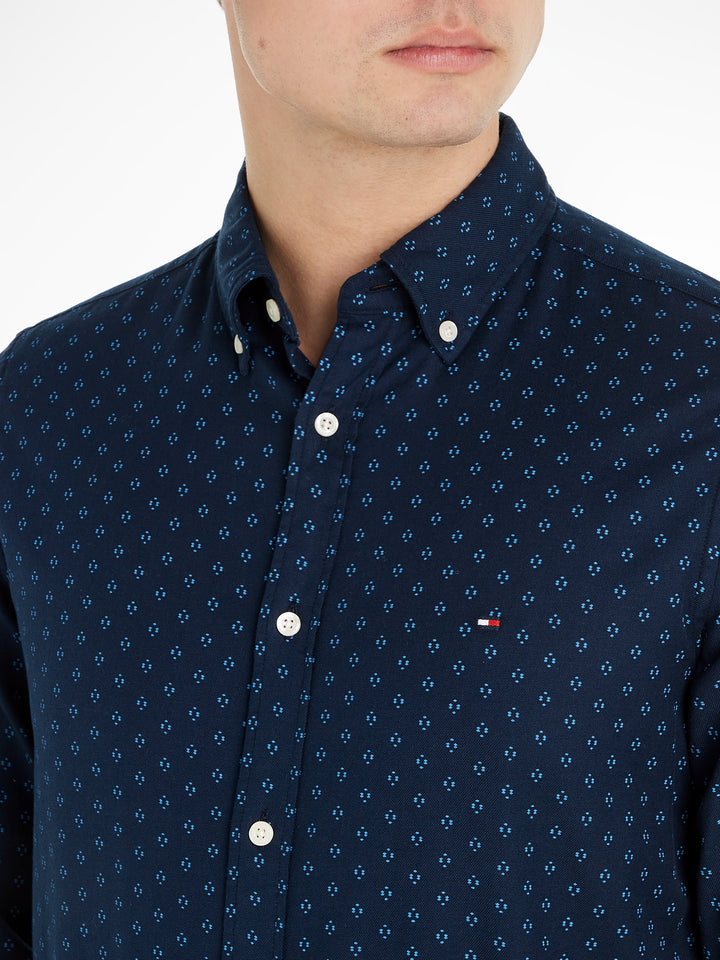 TH FLEX BRUSHED TWILL PRT SF SHIRT