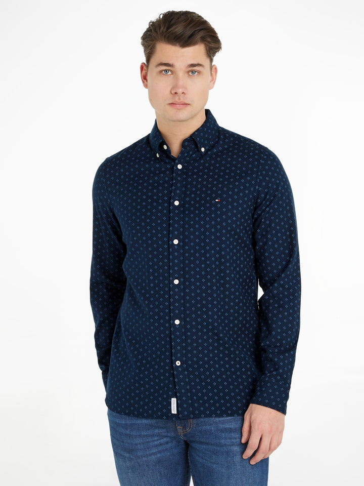 TH FLEX BRUSHED TWILL PRT SF SHIRT