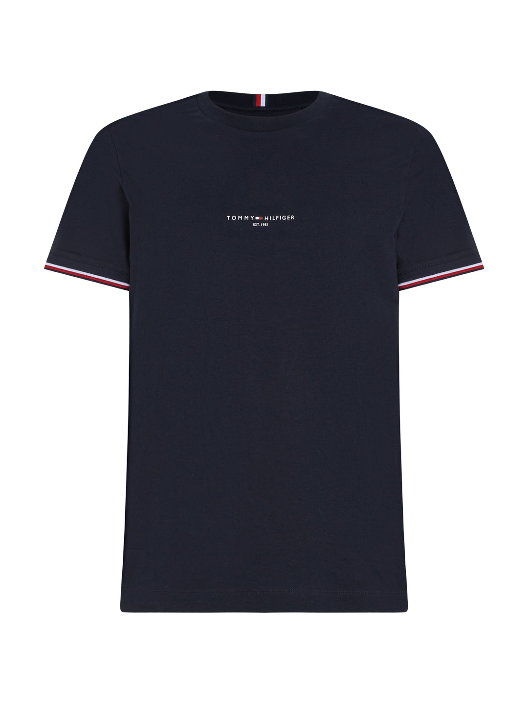 TH TOMMY LOGO TIPPED TEE - NAVY