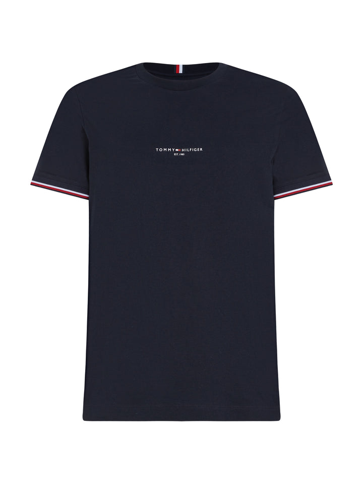 TH TOMMY LOGO TIPPED TEE - NAVY