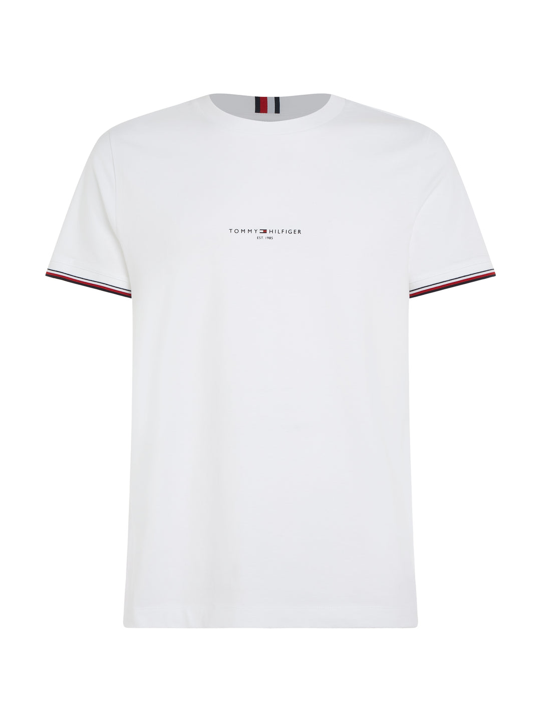 TH TOMMY LOGO TIPPED TEE - WHITE