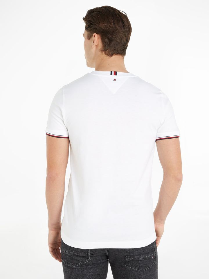 TH TOMMY LOGO TIPPED TEE - WHITE