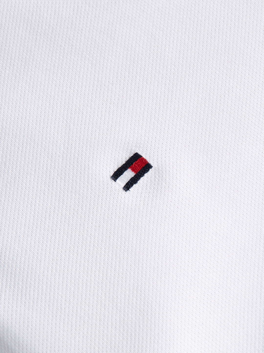 TH HILFIGER CUFF SLIM FIT POLO - WHITE