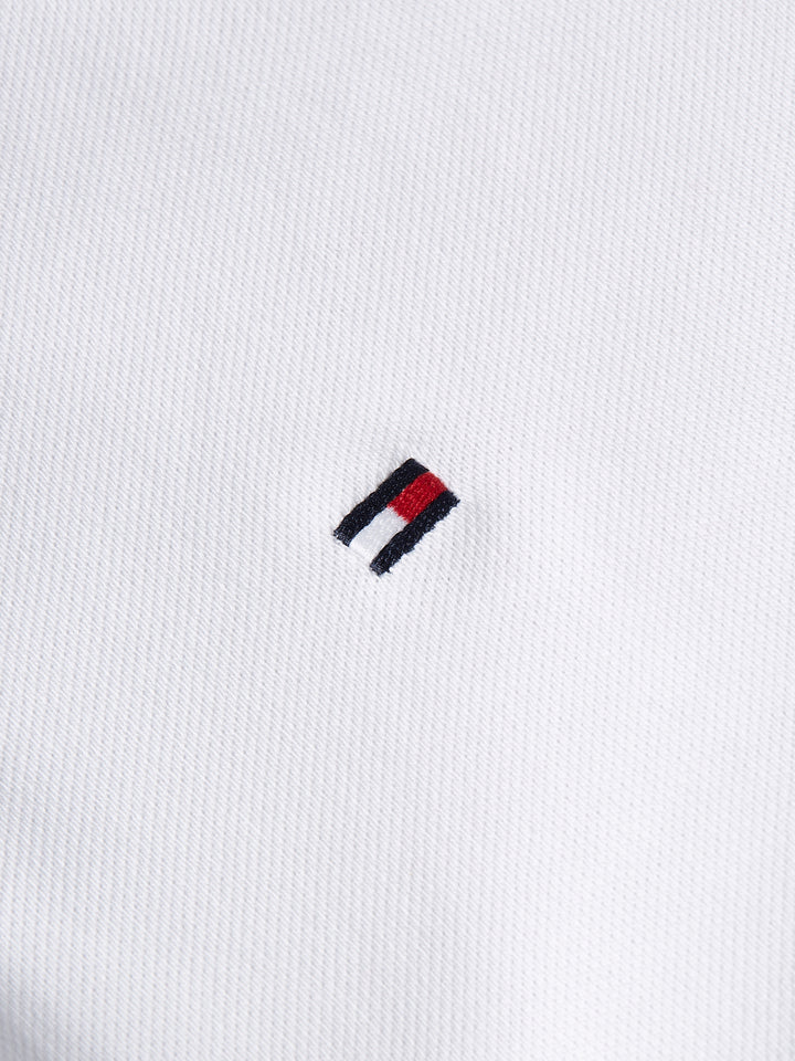 TH HILFIGER CUFF SLIM FIT POLO - WHITE