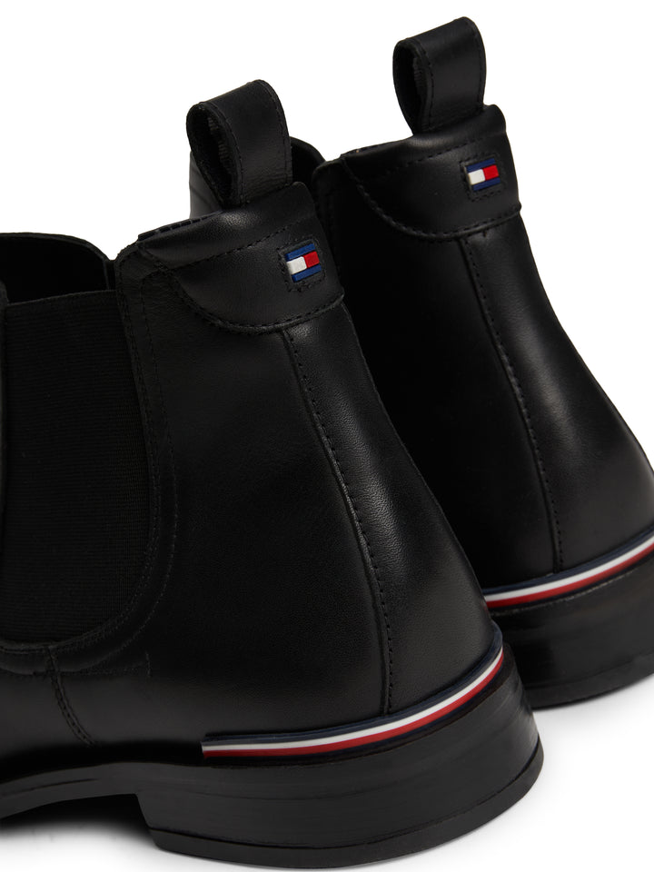 TH CORE RWB HILFIGER LTH CHELSEA - BLACK