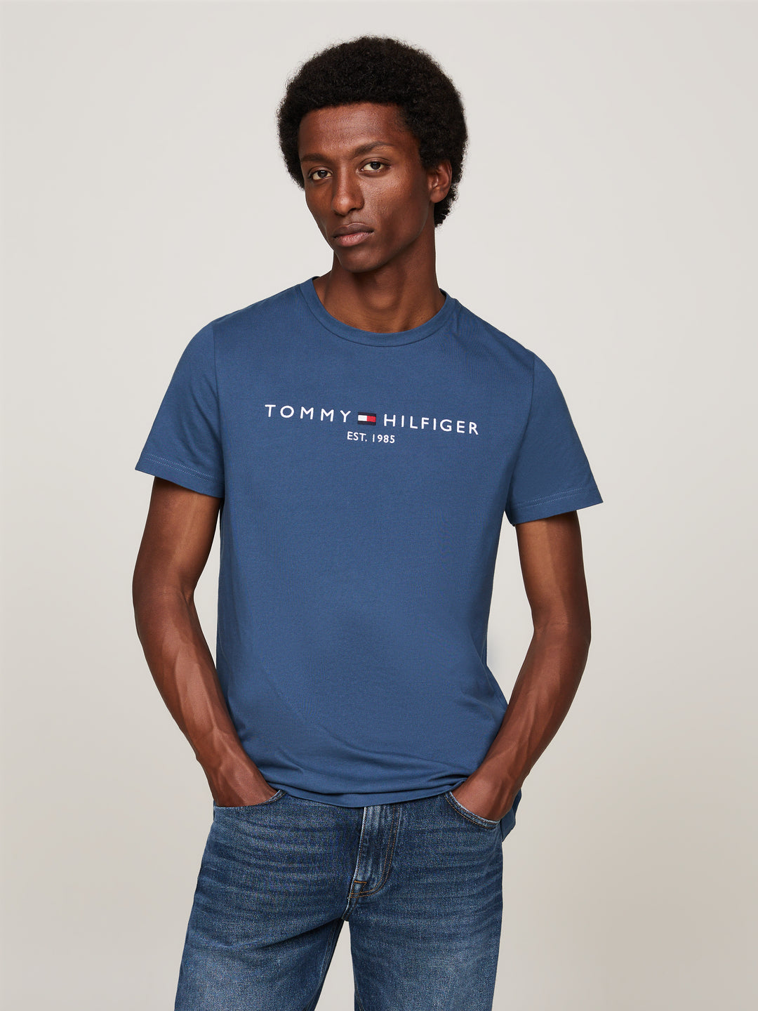 TOMMY HILFIGER TOMMY LOGO TEE - AEGEAN SEA
