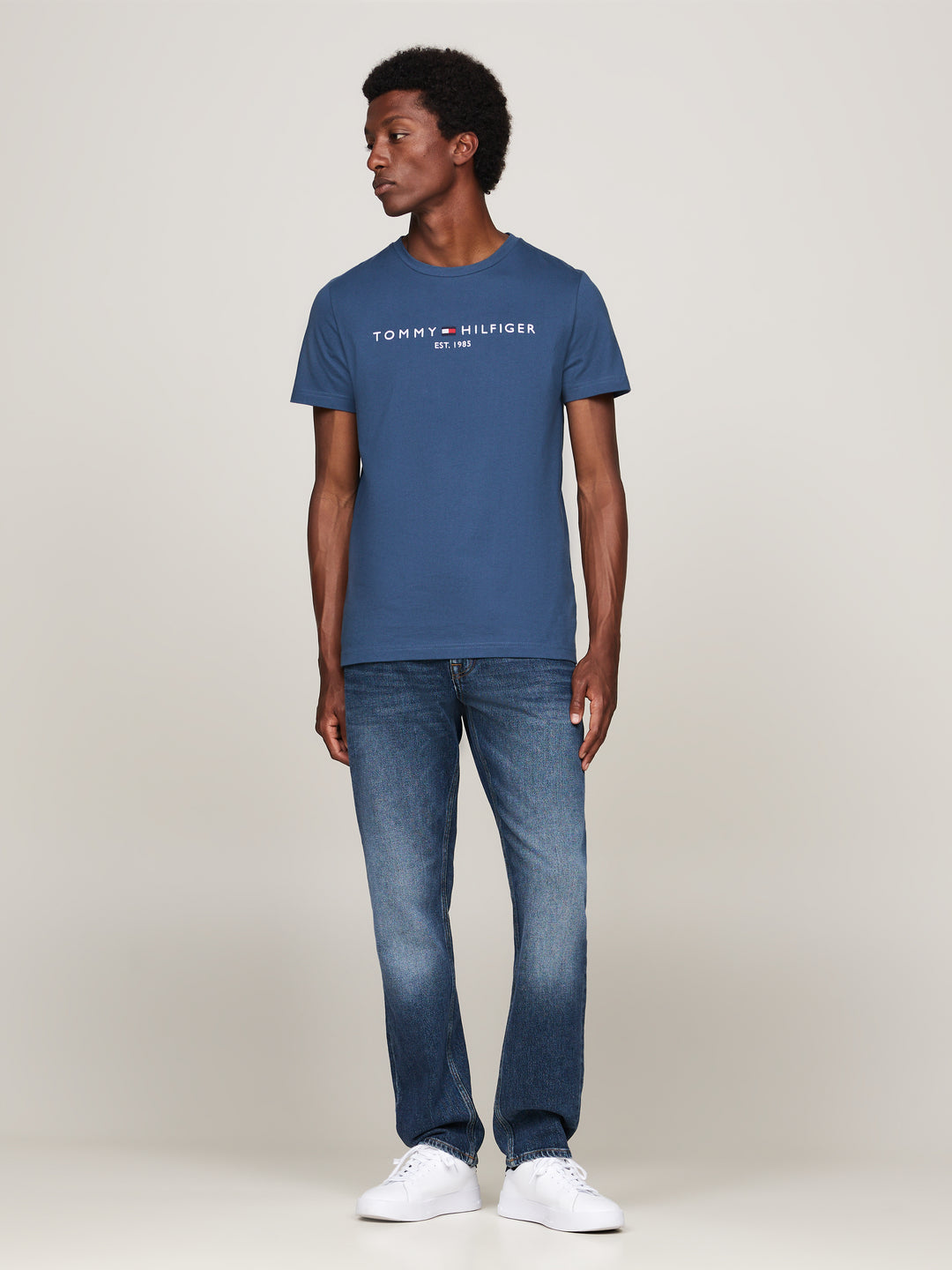 TOMMY HILFIGER TOMMY LOGO TEE - AEGEAN SEA