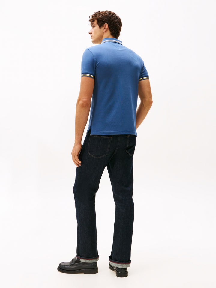 TH TIPPED SLIM FIT SEASONAL POLO - AEGEAN SEA