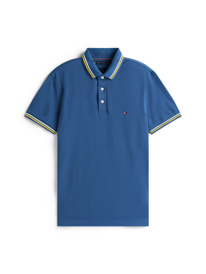 TH TIPPED SLIM FIT SEASONAL POLO - AEGEAN SEA