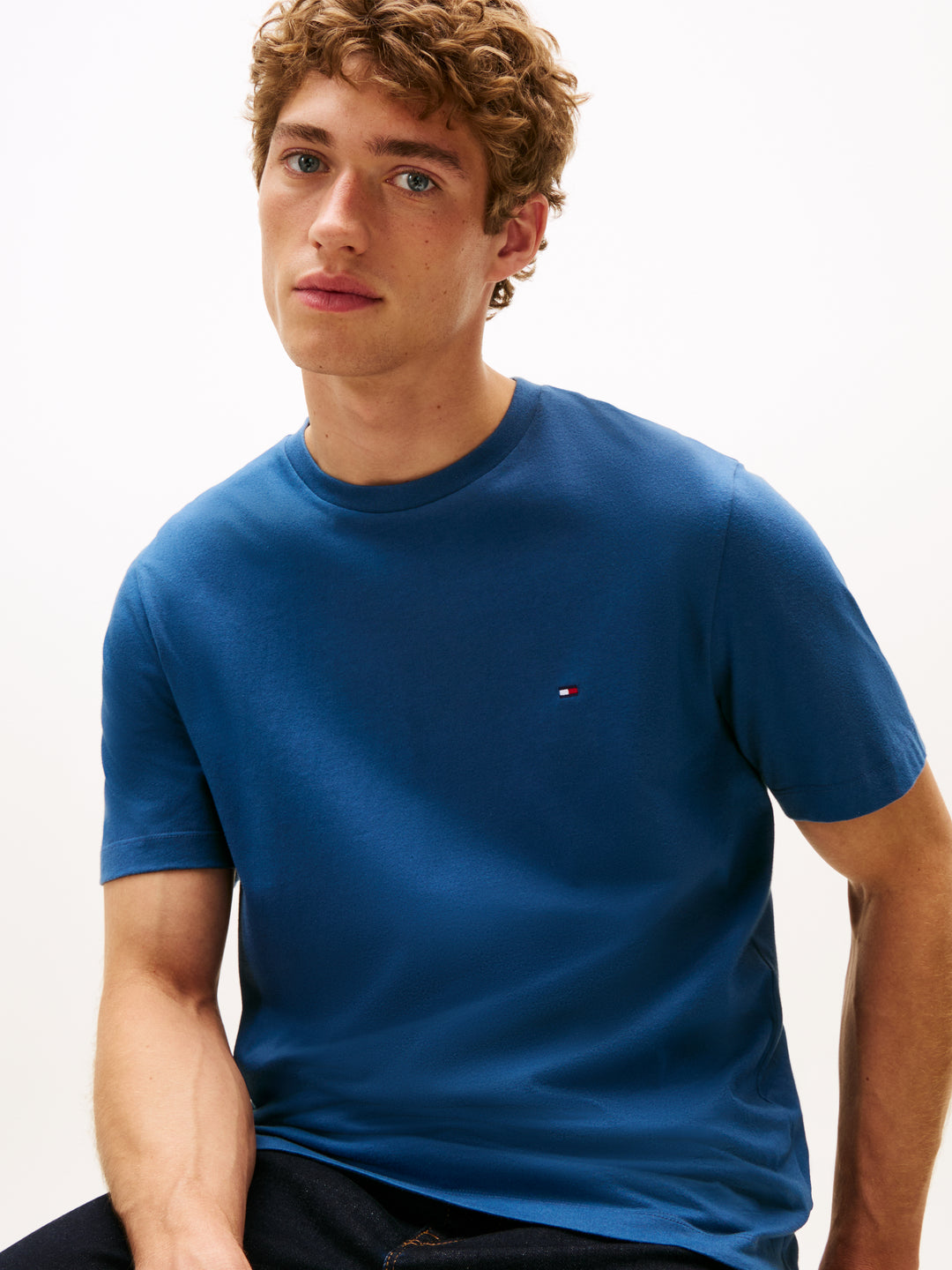 TH ESS SEASONAL REG FIT SOLID TEE - AEGEAN SEA