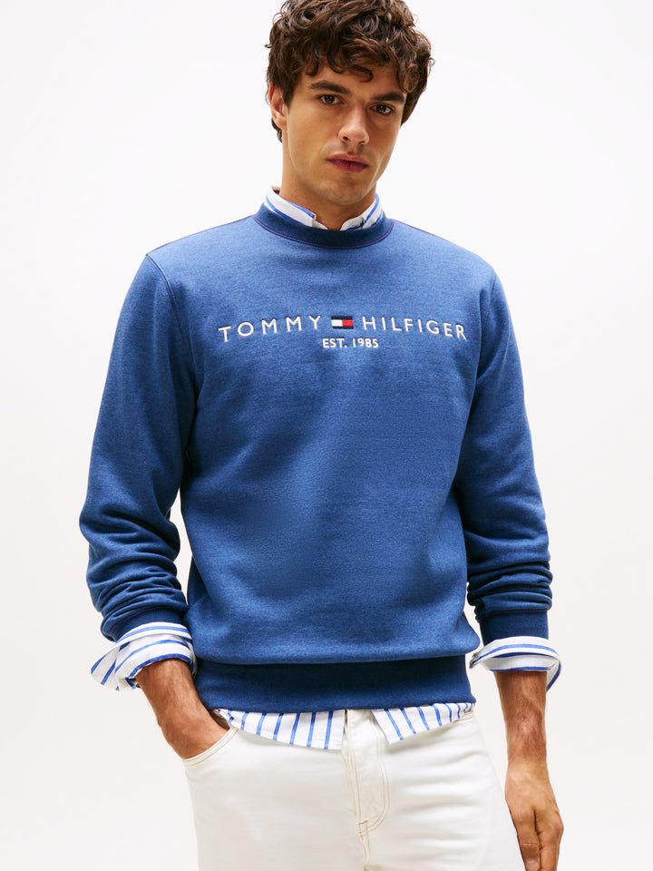 TH TOMMY LOGO SWEATSHIRT - AEGEAN SEA HEATHER