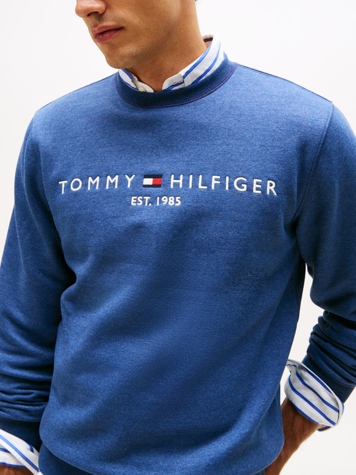 TH TOMMY LOGO SWEATSHIRT - AEGEAN SEA HEATHER