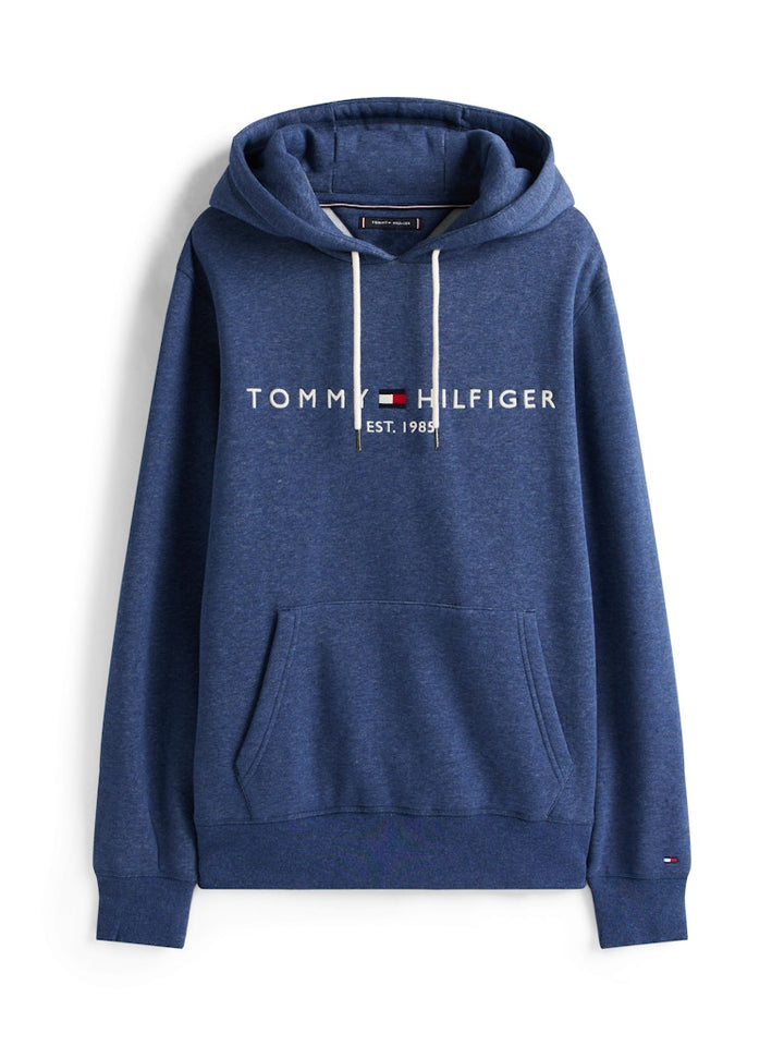TH TOMMY LOGO HOODY - AEGEAN SEA HEATHER