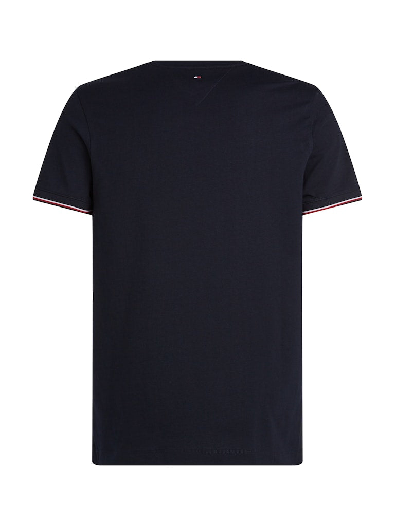 TH TOMMY LOGO TIPPED TEE - NAVY