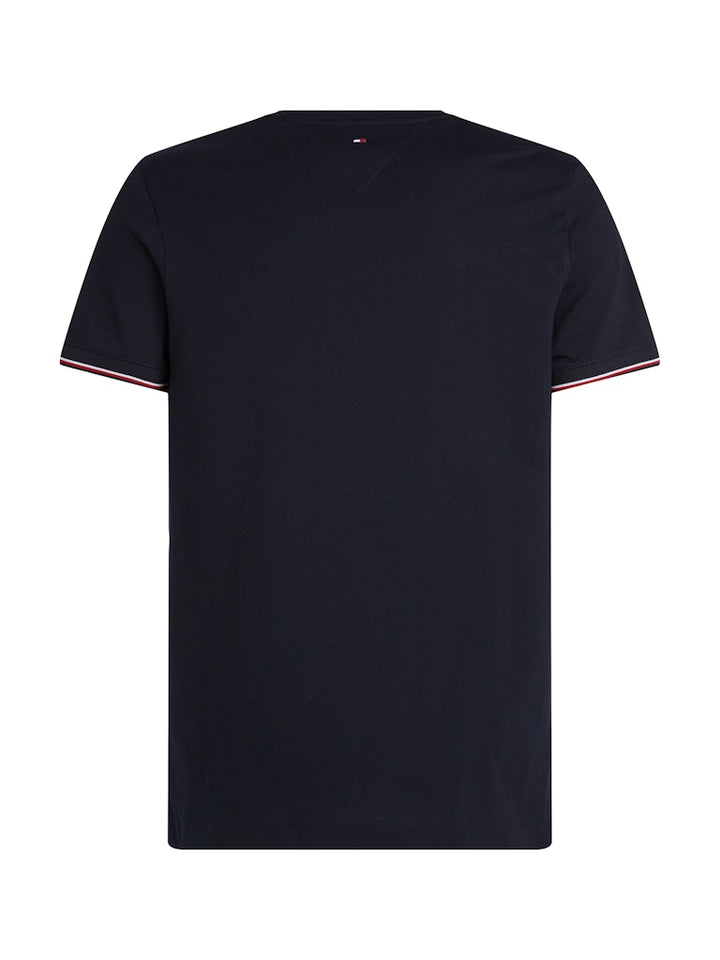 TH TOMMY LOGO TIPPED TEE - NAVY