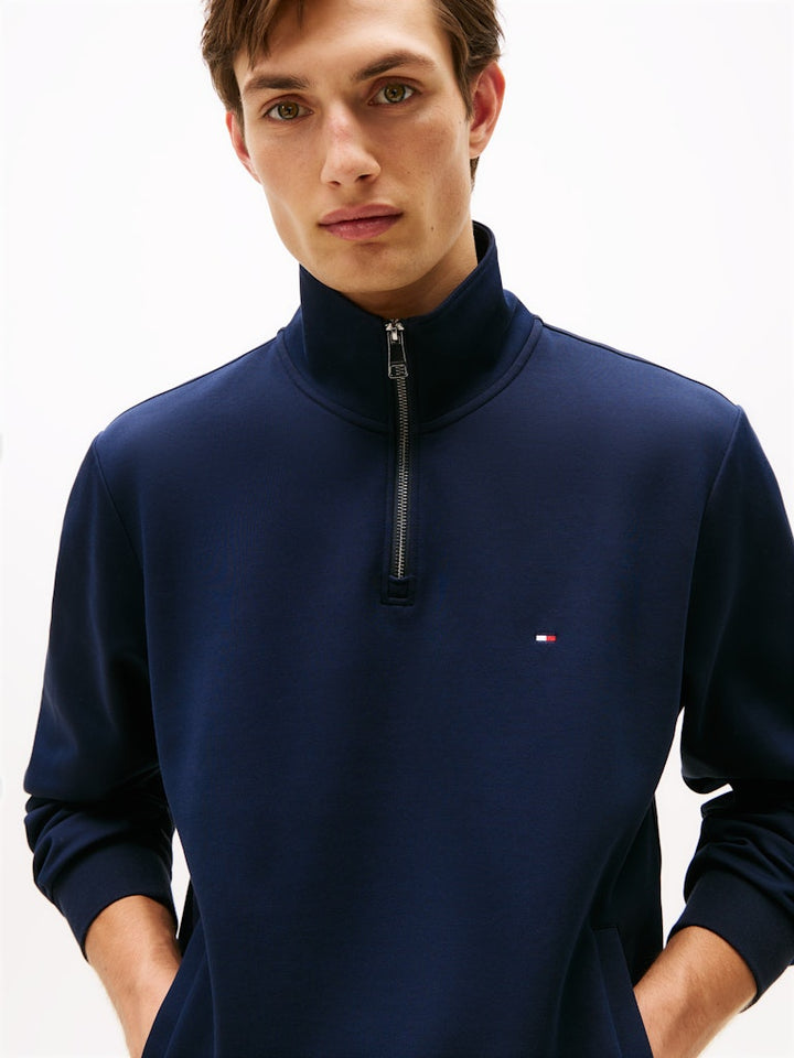 TOMMY HILFIGER ESSENTIAL INTECHNO 1/4 ZIP - NAVY