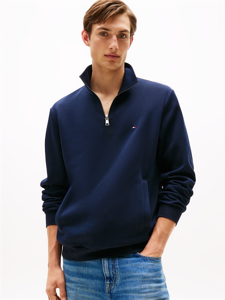 TOMMY HILFIGER ESSENTIAL INTECHNO 1/4 ZIP - NAVY