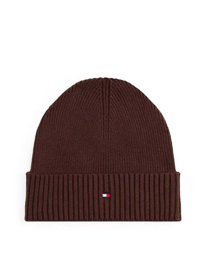 TH FLAG PIMA COTTON BEANIE - RICH WALNUT
