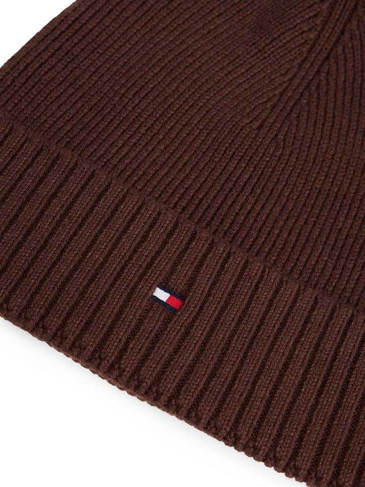 TH FLAG PIMA COTTON BEANIE - RICH WALNUT