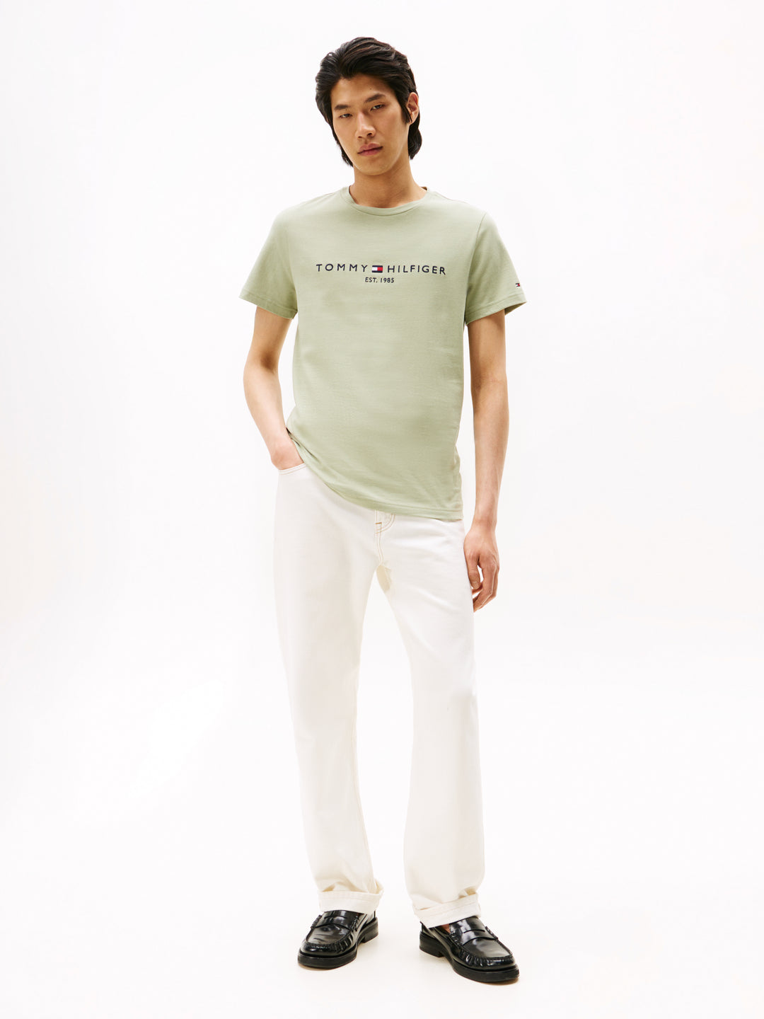 TH TOMMY LOGO TEE - EARTH SAGE