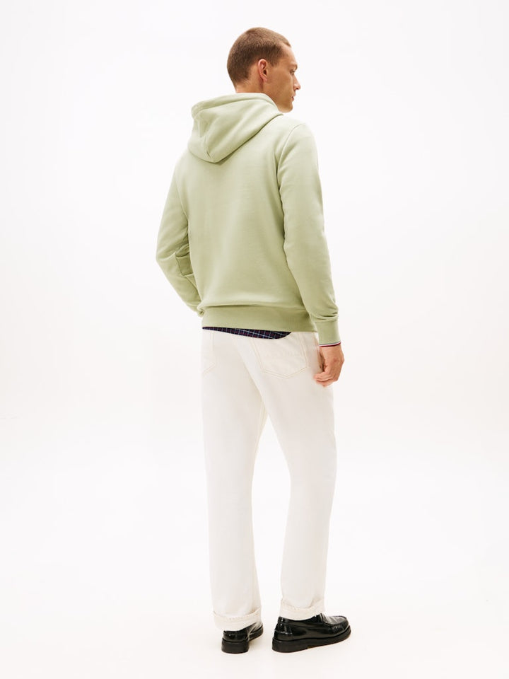 TH TOMMY LOGO TIPPED HOODY - EARTH SAGE