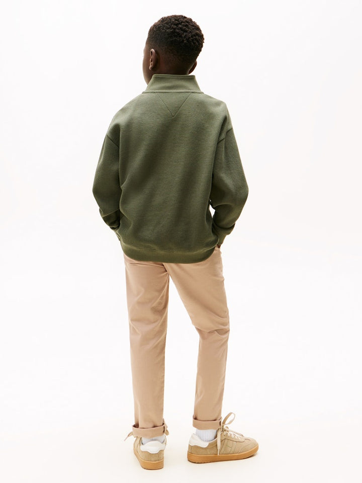TH BOYS TEXTURE HALF ZIP SWEATSHIRT - GREEN