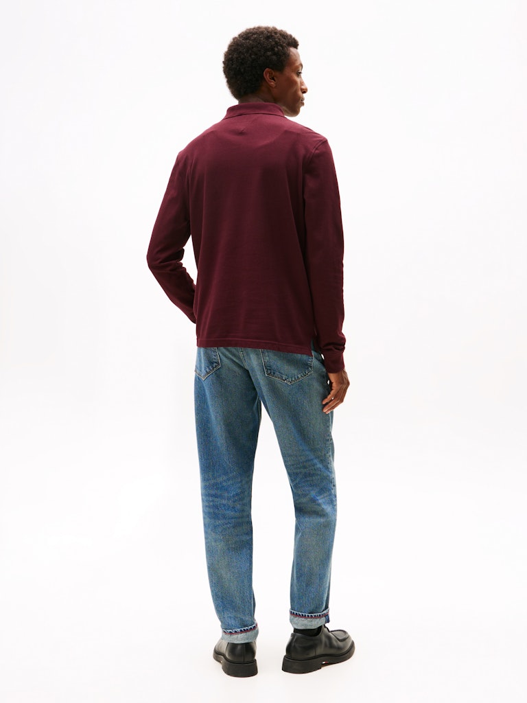 TOMMY HILFIGER 1985 REGULAR LS POLO - DEEP BURGUNDY