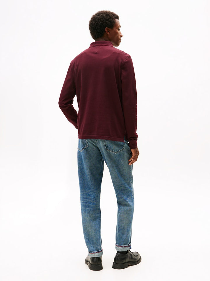 TOMMY HILFIGER 1985 REGULAR LS POLO - DEEP BURGUNDY