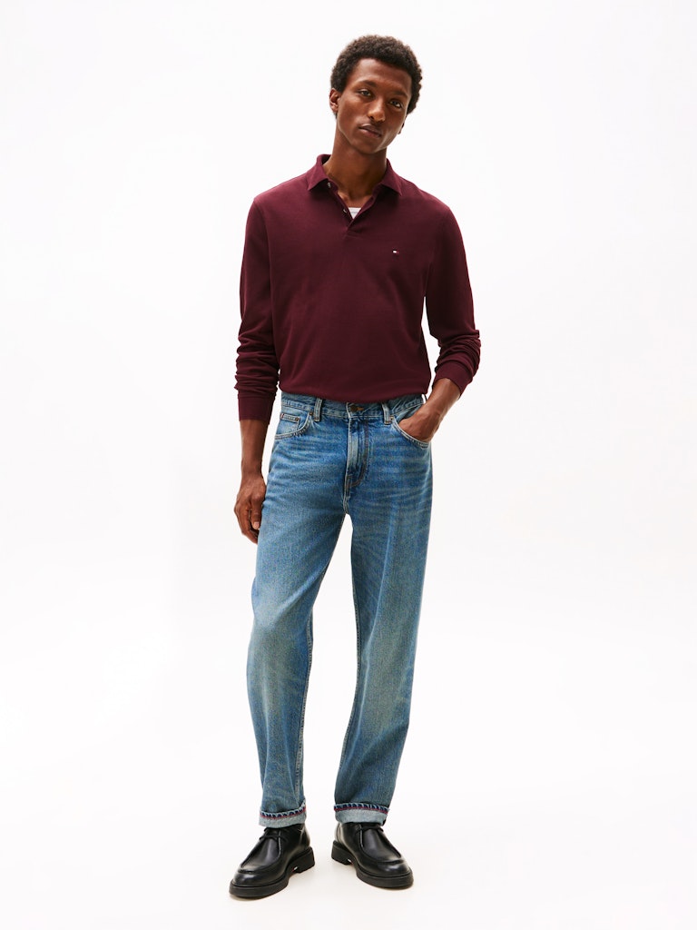 TOMMY HILFIGER 1985 REGULAR LS POLO - DEEP BURGUNDY