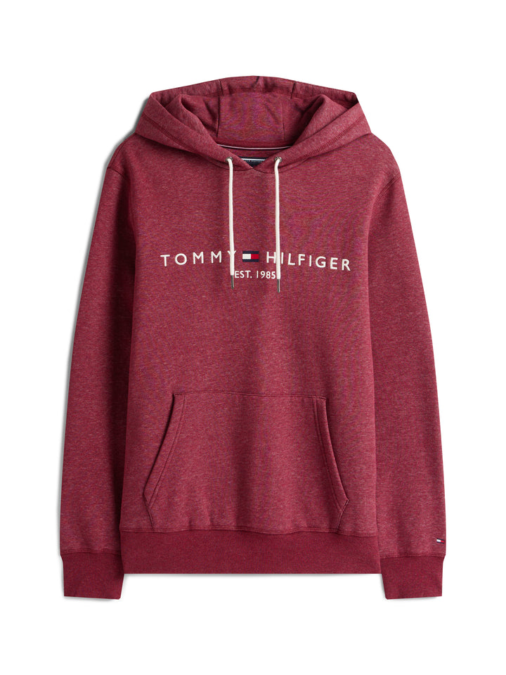 TH TOMMY LOGO HOODY - DEEP ROUGE HTR
