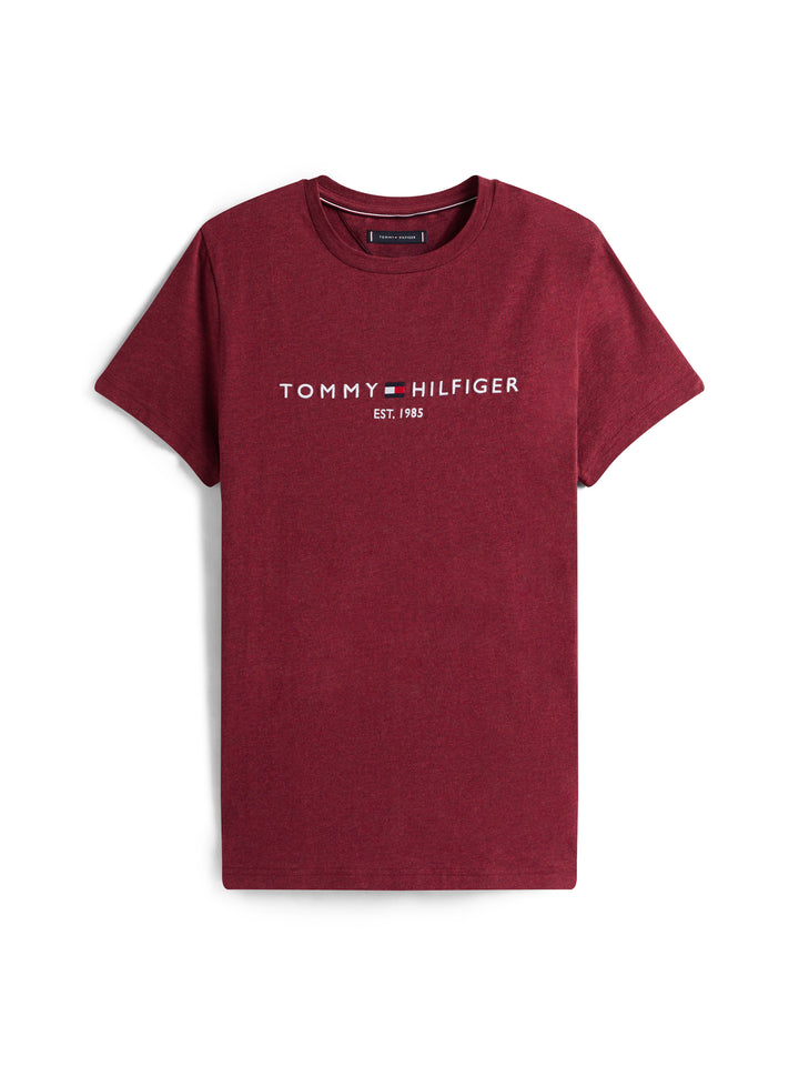 TH TOMMY LOGO TEE - DEEP ROUGE HEATHER