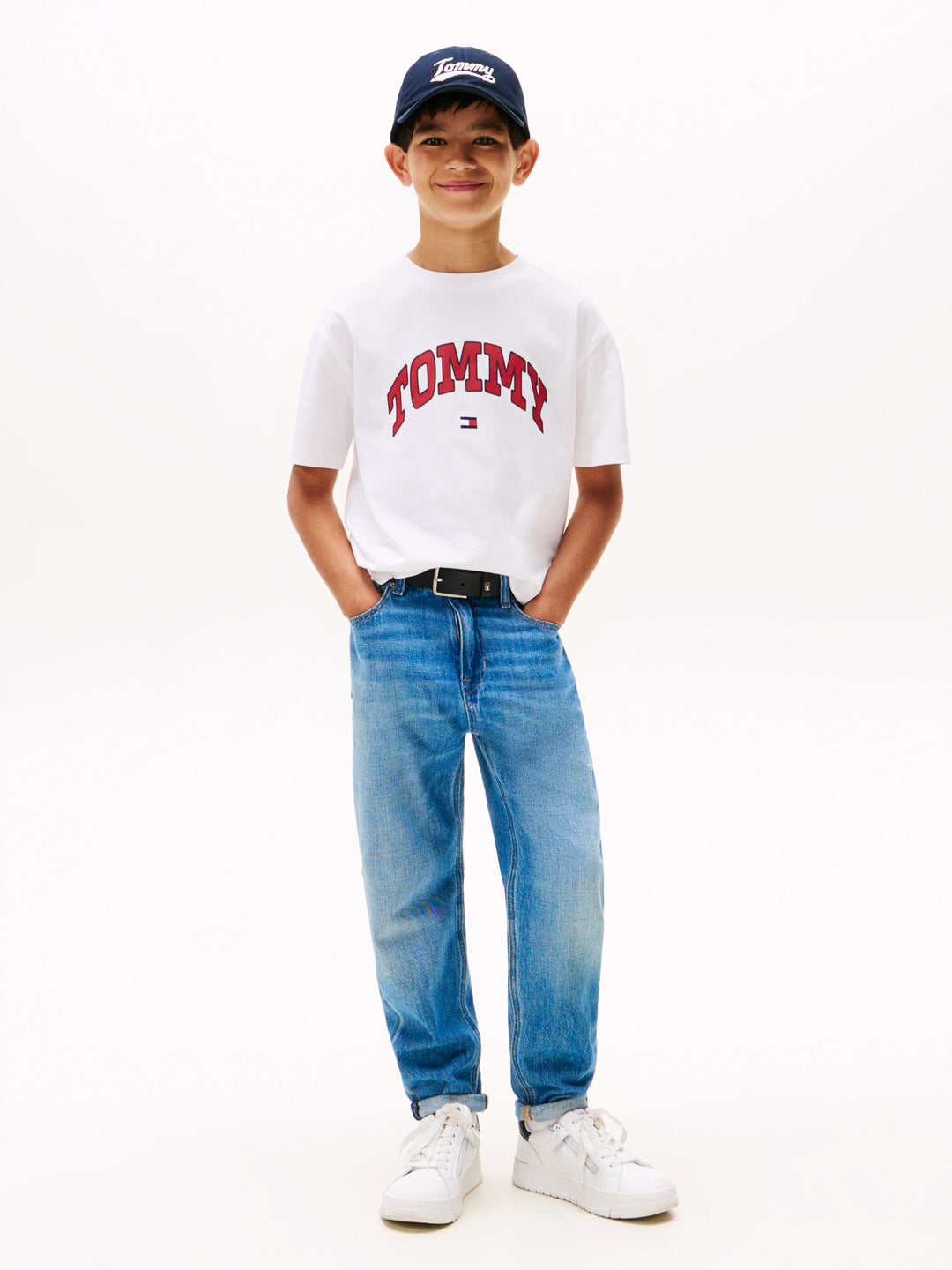 TH BOYS VARSITY RAISED PRINT TEE - WHITE