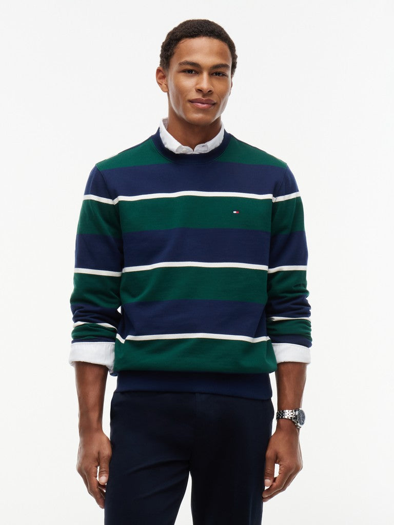 TOMMY HILFIGER ESSENTIAL TERRY CREWNECK - NAVY MULTI