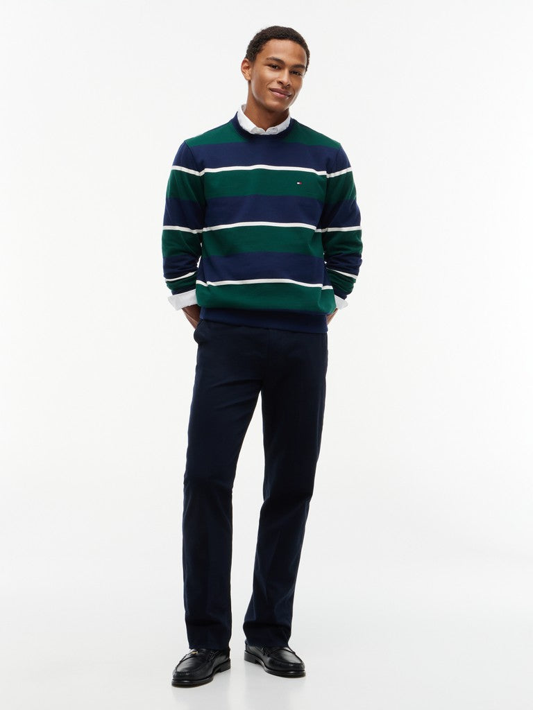 TOMMY HILFIGER ESSENTIAL TERRY CREWNECK - NAVY MULTI