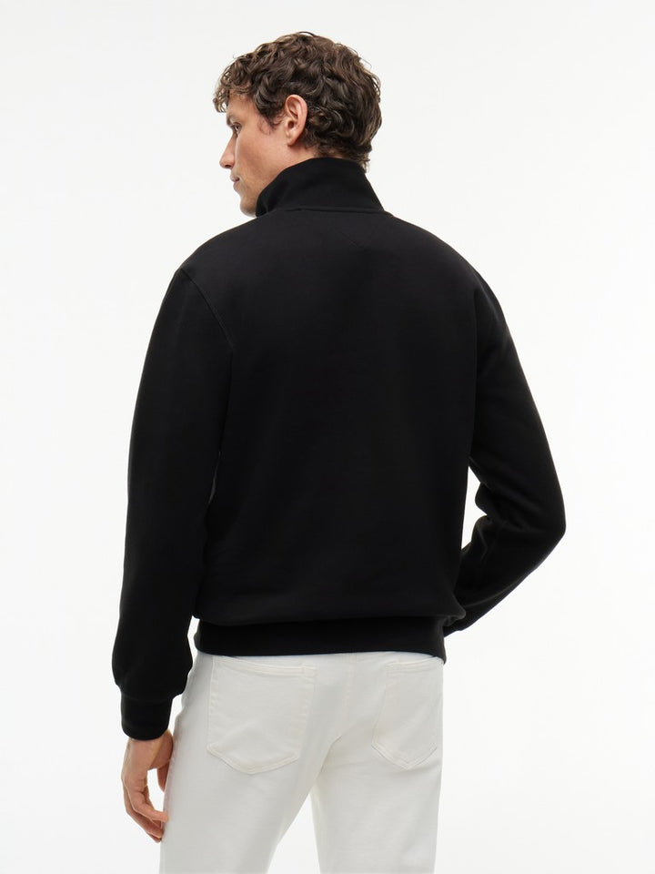 TOMMY HILFIGER ESSENTIAL FLEECE 1/4 ZIP - BLACK