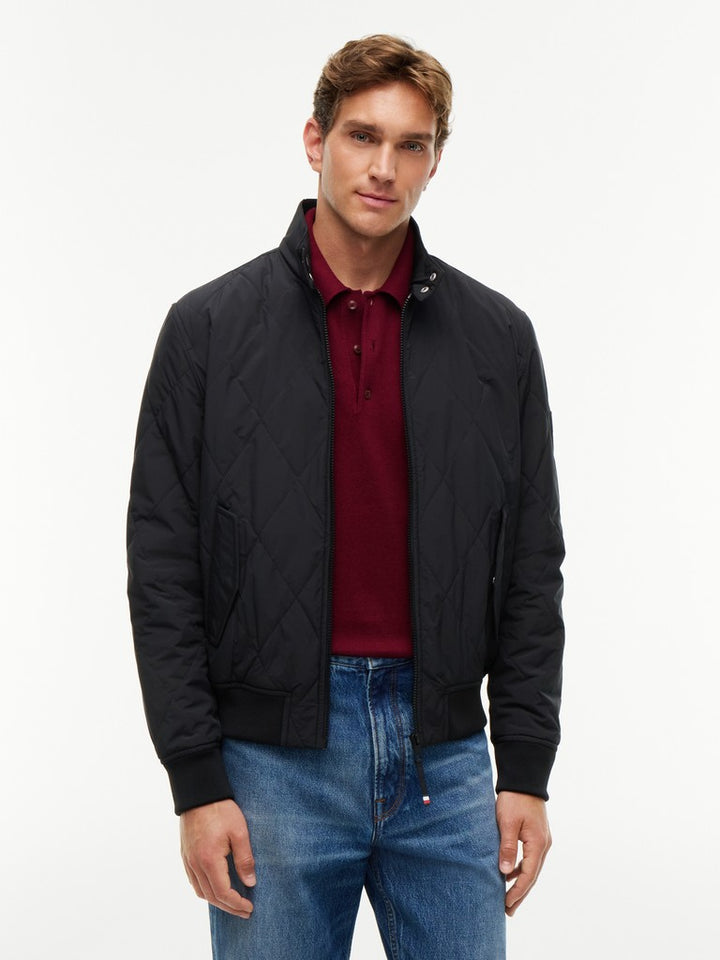 TOMMY HILFIGER PACKABLE QUILTED HARRINGTON - BLACK